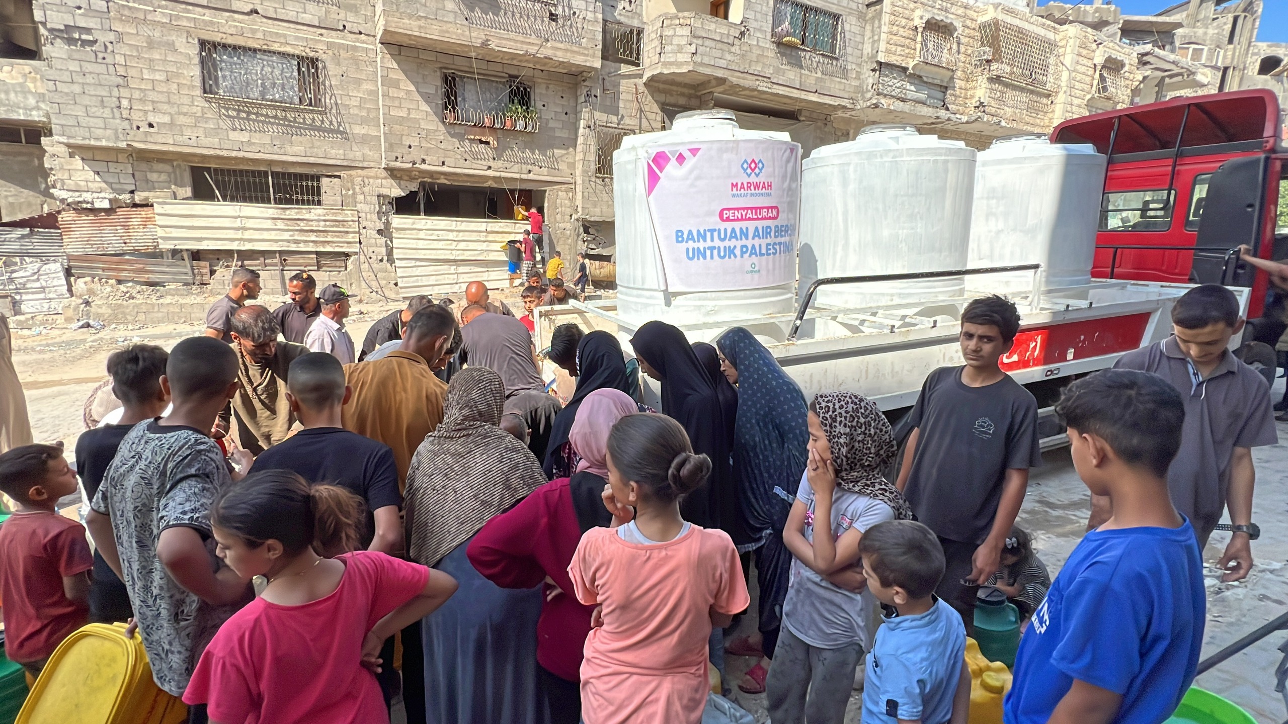 Marwah Wakaf Indonesia salurkan bantuan untuk Palestina, 55.000 Liter Air Bersih untuk 3.000 Penerima Manfaat di Kamp Pengungsian Gaza