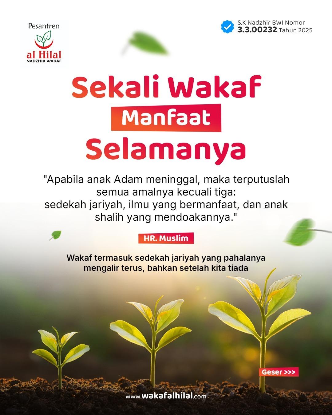 Sekali Wakafnya, kan Bermanfaat Selamanya